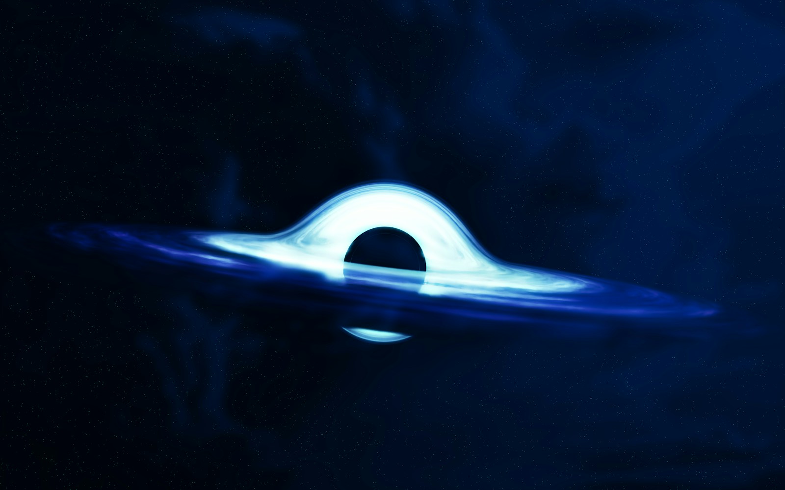 a blue and white object floating in the air, black hole, budget