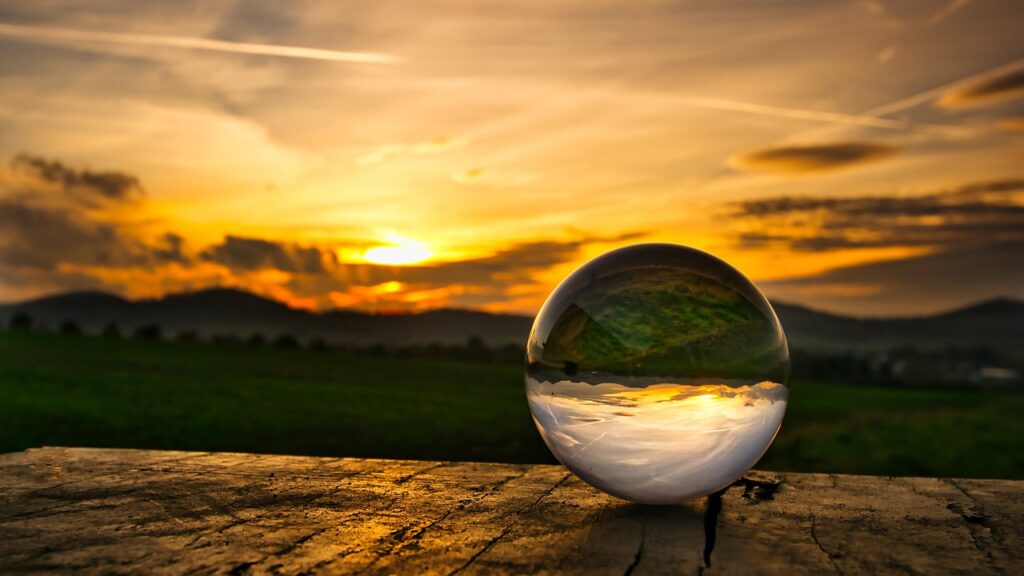 lens ball, glass sphere, crystal ball, HR predictions for 2025