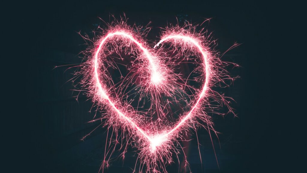 heart shaped pink sparklers photography, love bombing