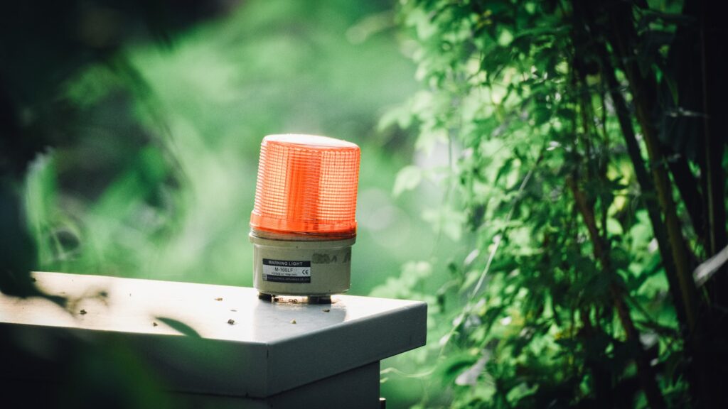 light beacon on table