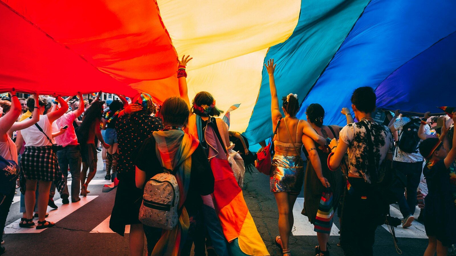 group of people under garment