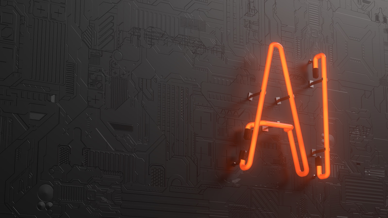 a neon neon sign that is on the side of a wall, AI