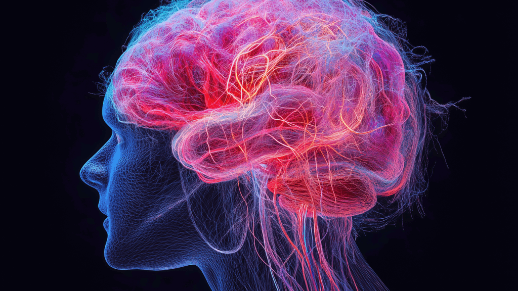 ai generated, brain, neurons, nervous system, colorful