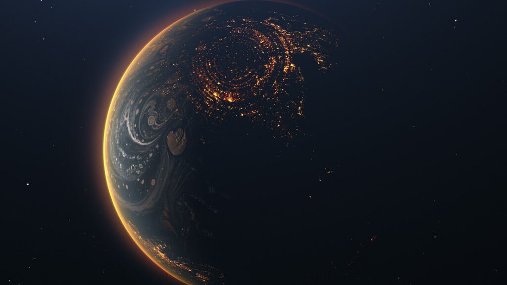 a planet in space