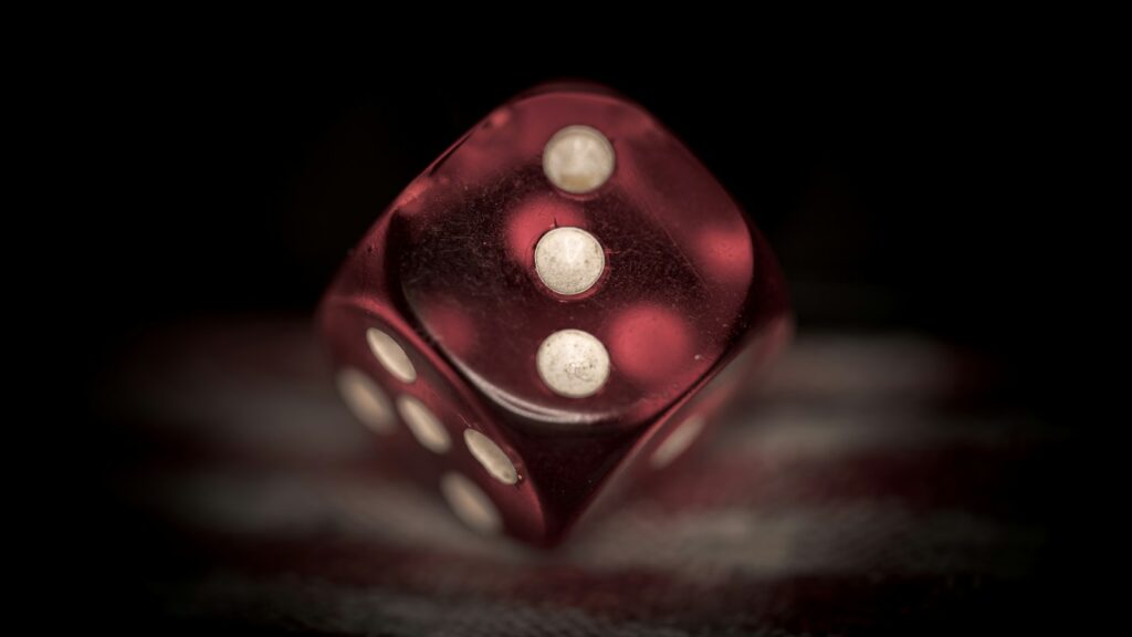 red dice closeup photography