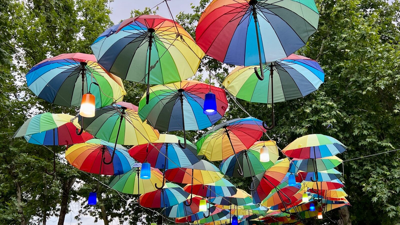 a group of colorful umbrellas