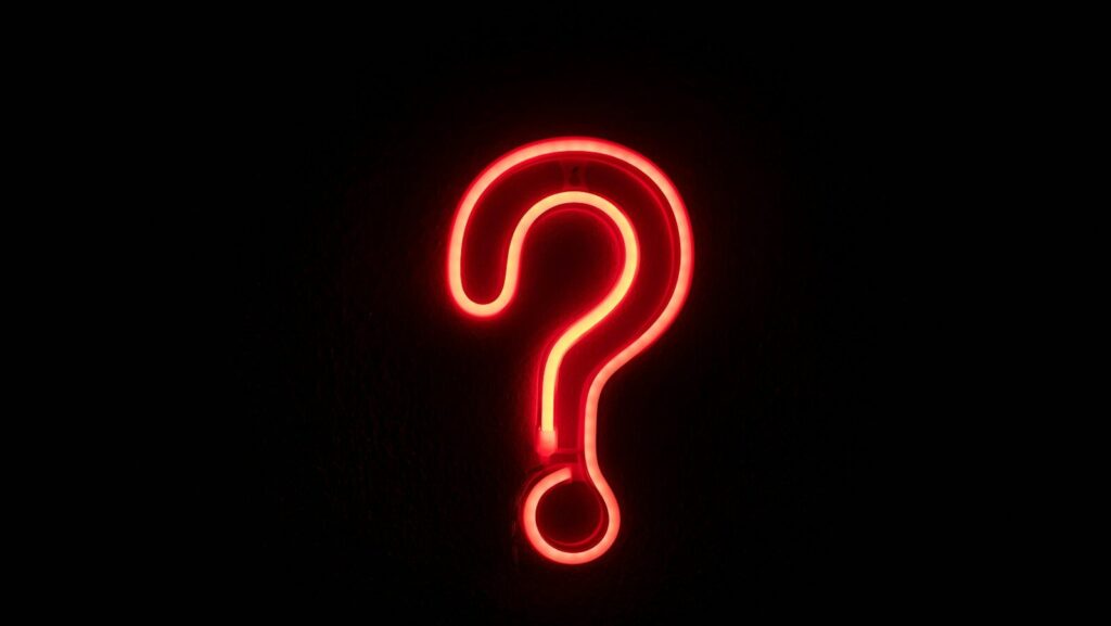 red letters on black background